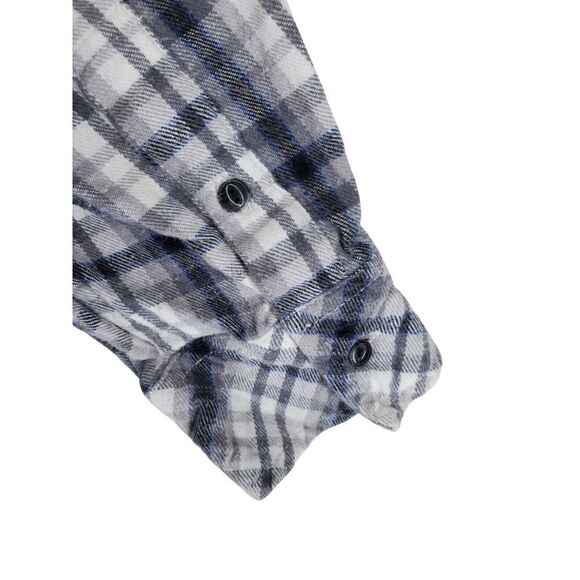 Pink Floyd Hooded Flannel Shirt Men M Black White Plaid Dark Side Of Moon '73 LS - Picture 7 of 11